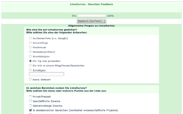 Screenshot Limesurvey