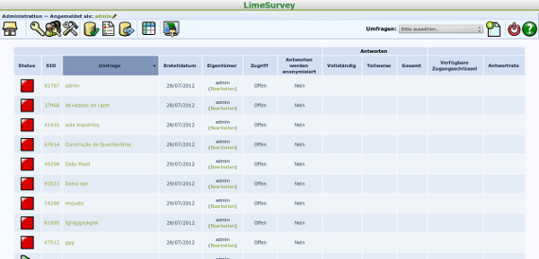 Screenshot 2 Limesurvey